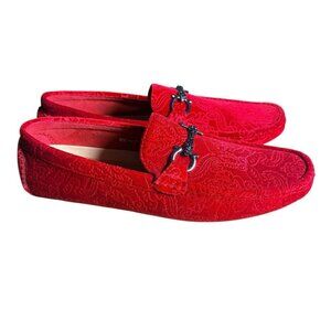 Royal Shoes Red Velvet Loafers Moccasins Men’s Size 11 Shoes New